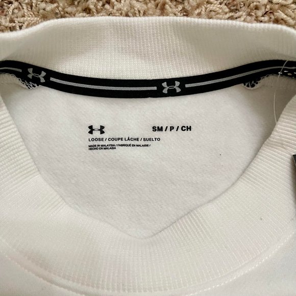 NWT Under Armour Women's Volleyball Oversized Pullover White/Black, Size S/M - Picture 6 of 10